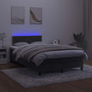 vidaXL fekete bársony rugós és LED-es ágy matraccal 120x190 cm