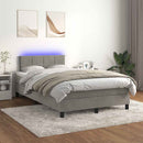 vidaXL világosszürke bársony rugós és LED-es ágy matraccal 120x190 cm
