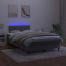 vidaXL sötétszürke bársony rugós és LED-es ágy matraccal 120x190 cm