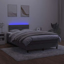 vidaXL sötétszürke bársony rugós és LED-es ágy matraccal 120x190 cm