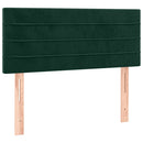 vidaXL sötétzöld bársony rugós és LED-es ágy matraccal 120x190 cm