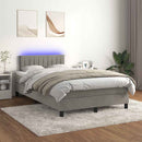 vidaXL világosszürke bársony rugós és LED-es ágy matraccal 120x190 cm