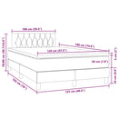 vidaXL világosszürke bársony rugós és LED-es ágy matraccal 120x190 cm