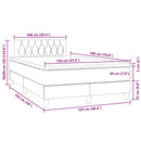 vidaXL sötétszürke bársony rugós és LED-es ágy matraccal 120x190 cm