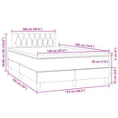 vidaXL sötétkék bársony rugós és LED-es ágy matraccal 120x190 cm
