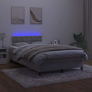 vidaXL világosszürke bársony rugós és LED-es ágy matraccal 120x190 cm
