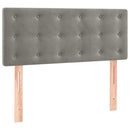 vidaXL világosszürke bársony rugós és LED-es ágy matraccal 120x190 cm