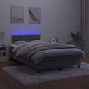 vidaXL sötétszürke bársony rugós és LED-es ágy matraccal 120x190 cm