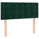 vidaXL sötétzöld bársony rugós és LED-es ágy matraccal 120x190 cm