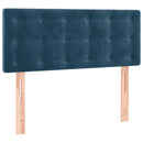 vidaXL sötétkék bársony rugós és LED-es ágy matraccal 120x190 cm