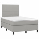 vidaXL világosszürke szövet rugós és LED-es ágy matraccal 120x190 cm