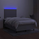 vidaXL világosszürke szövet rugós és LED-es ágy matraccal 120x190 cm