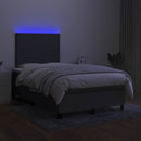 vidaXL sötétszürke szövet rugós és LED-es ágy matraccal 120x190 cm