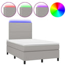 vidaXL világosszürke szövet rugós és LED-es ágy matraccal 120x190 cm