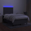 vidaXL sötétszürke szövet rugós és LED-es ágy matraccal 120x190 cm