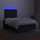 vidaXL fekete szövet rugós és LED-es ágy matraccal 120x190 cm