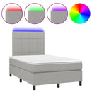 vidaXL világosszürke szövet rugós és LED-es ágy matraccal 120x190 cm