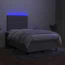 vidaXL világosszürke szövet rugós és LED-es ágy matraccal 120x190 cm