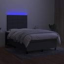 vidaXL sötétszürke szövet rugós és LED-es ágy matraccal 120x190 cm