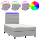 vidaXL világosszürke szövet rugós és LED-es ágy matraccal 120x190 cm