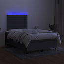 vidaXL sötétszürke szövet rugós és LED-es ágy matraccal 120x190 cm