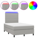 vidaXL világosszürke szövet rugós és LED-es ágy matraccal 120x190 cm