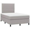 vidaXL világosszürke szövet rugós és LED-es ágy matraccal 120x190 cm