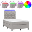 vidaXL világosszürke szövet rugós és LED-es ágy matraccal 120x190 cm