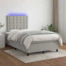 vidaXL világosszürke szövet rugós és LED-es ágy matraccal 120x190 cm