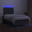 vidaXL sötétszürke szövet rugós és LED-es ágy matraccal 120x190 cm