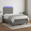 vidaXL sötétszürke szövet rugós és LED-es ágy matraccal 120x190 cm