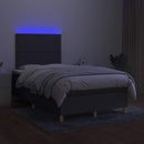 vidaXL sötétszürke szövet rugós és LED-es ágy matraccal 120x190 cm
