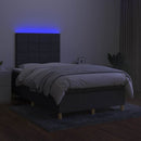 vidaXL sötétszürke szövet rugós és LED-es ágy matraccal 120x190 cm