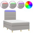 vidaXL világosszürke szövet rugós és LED-es ágy matraccal 120x190 cm
