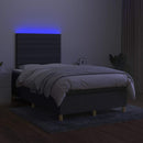 vidaXL sötétszürke szövet rugós és LED-es ágy matraccal 120x190 cm