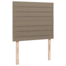 vidaXL tópszínű szövet rugós és LED-es ágy matraccal 120x190cm