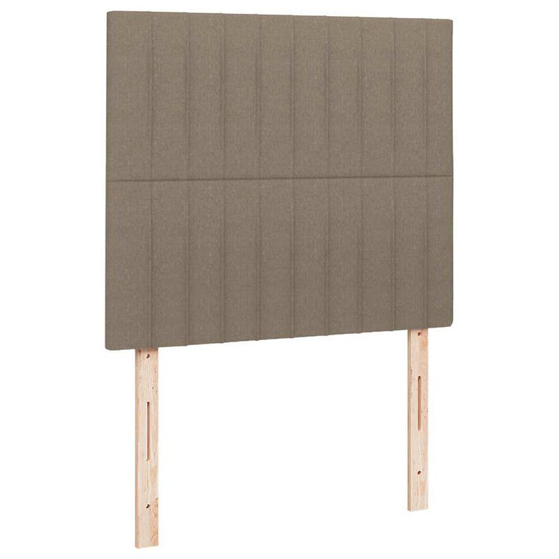 vidaXL tópszínű szövet rugós és LED-es ágy matraccal 120x190cm