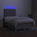 vidaXL világosszürke szövet rugós és LED-es ágy matraccal 120x190 cm