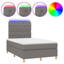 vidaXL sötétszürke szövet rugós és LED-es ágy matraccal 120x190 cm