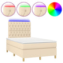 vidaXL krémszínű szövet rugós és LED-es ágy matraccal 120x190cm