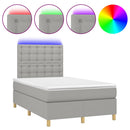 vidaXL világosszürke szövet rugós és LED-es ágy matraccal 120x190 cm