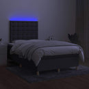 vidaXL sötétszürke szövet rugós és LED-es ágy matraccal 120x190 cm