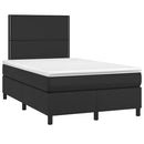 vidaXL fekete műbőr rugós és LED-es ágy matraccal 120x190 cm