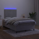 vidaXL világosszürke bársony rugós és LED-es ágy matraccal 120x190 cm