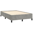 vidaXL világosszürke bársony rugós és LED-es ágy matraccal 120x190 cm