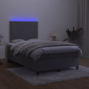 vidaXL sötétszürke bársony rugós és LED-es ágy matraccal 120x190 cm