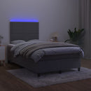vidaXL sötétszürke bársony rugós és LED-es ágy matraccal 120x190 cm