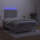 vidaXL világosszürke bársony rugós és LED-es ágy matraccal 120x190 cm