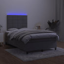 vidaXL sötétszürke bársony rugós és LED-es ágy matraccal 120x190 cm