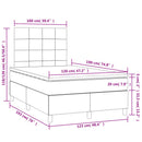 vidaXL fekete bársony rugós és LED-es ágy matraccal 120x190 cm